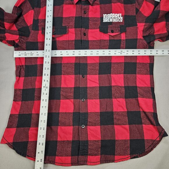 Burnside Red Lumberjack Flannel 10 Barrel Brewing Embroidered Size XL Flannel - Picture 4 of 7